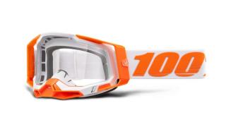 100% - Racecraft 2 Orange Cross szemüveg - Átlátszó plexivel