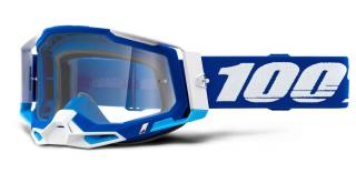 100% - Racecraft 2 USA Kék Cross Szemüveg - Átlátszó plexivel