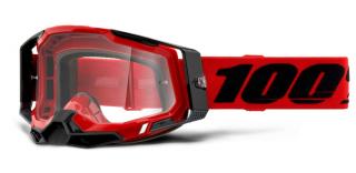 100% - Racecraft 2 USA Piros Cross Szemüveg - Átlátszó plexivel