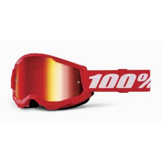 100% - Strata 2 Junior Szemüveg - Piros - Piros tükrös plexivel