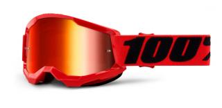 100% - Strata 2 USA Junior Szemüveg - Piros - Piros tükrös plexivel