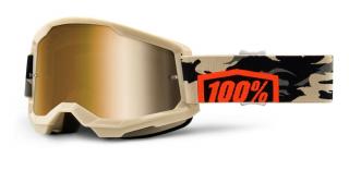 100% - Strata 2 USA Kombat Szemüveg - Arany tükrös plexivel