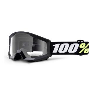 100% - Strata Mini Gron Junior Szemüveg (Fekete, átlátszó plexivel)