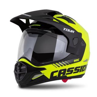 Cassida Tour 2.0 Dual Cross Bukósisak Felnyitható plexivel és Napszemüveggel, Pinlock előkészítéssel (Matt fekete-Sárga)
