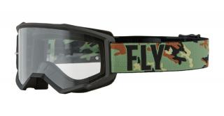 Fly Racing - Focus szemüveg (Fekete - zöld, átlátszó plexi)