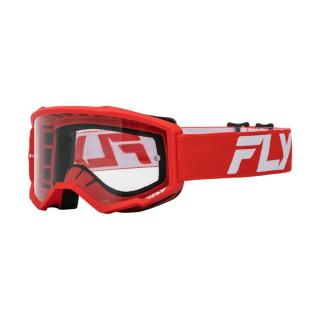 Fly Racing - Focus Szemüveg - Piros - Átlátszó plexivel