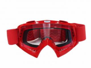 FTM-007 Cross szemüveg Átlátszó plexivel (Piros)