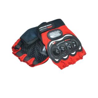 Pro Biker Ujjatlan Textil Protektoros Motoros Kesztyű (Piros - Fekete)