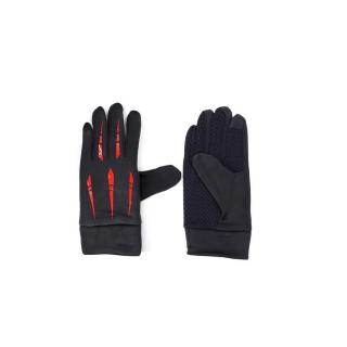 Textil motoros kesztyű 9-29 M/L (Fekete - Piros, Csíkos)