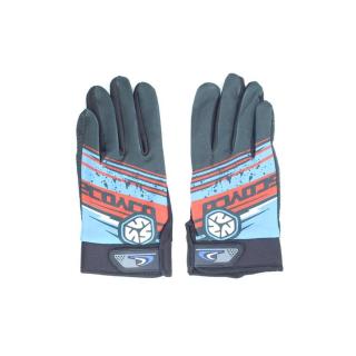 Textil motoros kesztyű YD (Fekete - Piros - Kék)