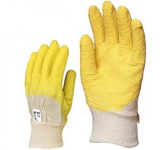 3800_Sárga krepp latex vágásbiztos, csúszásgátló, szellőző hátú kesztyű