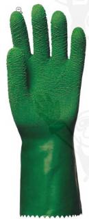 3815_Végig mártott, zöld, vágásbiztos, csúszásgátló, erősített latex, 32cm