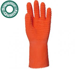 3817_Narancs latex, saválló, vágásbiztos, csúszásgátló, erősített, 32cm 20-as