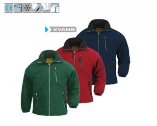 5VANB_ANGARA  kék cipzáros pulóver, vastag 450 g/m2-es mikropolár