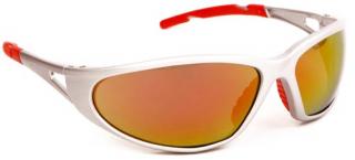 62135_Lux optical Freelux piros tükrös lencse, nagy szilárdságú ezüst keret, piros szárvégekkel