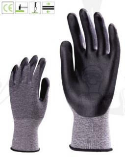 6836_Euro4 vágás- és kopásálló Dyneema&amp;reg  /PA, nitril-poliuretán fekete bipolimer tenyérrel41-es