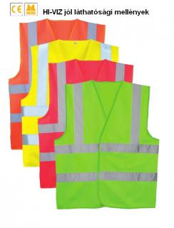 70265_Fluo jólláthatósági mellény (70262 modell), 2 kereszt, 1 hosszanti csík, sárga