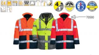70580_FLUO PE 4/1 piros/fekete , Jólláthatósági