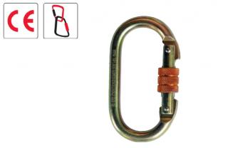 71110_Karabiner, csavarmenetes, 18 mm nyílású, acél