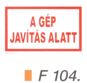 A gép javítás alatt F104