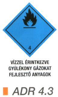 ADR4.3_Vízzel érintkezve gyúlékony gázokat fejlesztö anyag