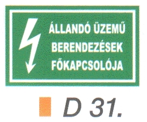 Állandó üzemü berendezések fökapcsolója D31