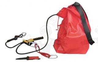 AR010_Ereszkedő mentőkészlet (Escape önmentő, 3 karabiner, hevederhurok, 30m kötél, kés, tartózsák)