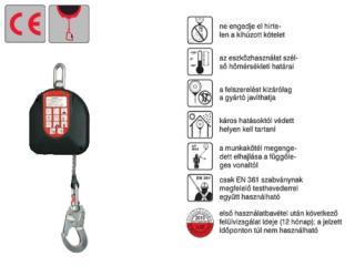 AWR-106_Cado-W6 visszahúzható lezuhanásgátló, 6 m hevederszalag, műanyag ház, karabiner