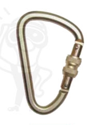 AZ018_Karabiner, csavarmenetes, 27 mm nyílású, galvanizált acél