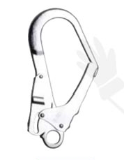 AZ022_Karabiner, kettős rugós zárral, 50 mm nyílású, galvanizált acél