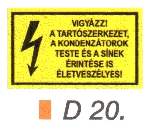 D20sz_Kisméretü veszélyre figyelmeztetö matrica