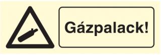 ft006_Gázpalack!, után világítós figyelmeztető öntapadós tábla