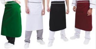 GAN45980-988_Félkötény, impregnált kivitel, fehér, fekete, bordó, zöld, 35% pamut, 65% pes, 245g/m2