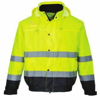 Hi-Vis kéttónusú bomber kabát, Jólláthatósági, S266