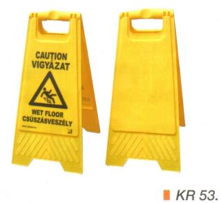 kr53_Csúszásveszélyre figyelmeztető tábla MAGYAR és ANGOL nyelven