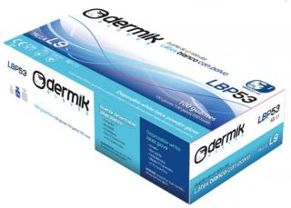 LB_53_DERMIK - LB53 egyszerhasználatos latex kesztyű 100 db/csomag Púdermentes