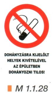 m1128_A dohányzásra kijelölt helyek kivételével az épületben dohányozni tilos!