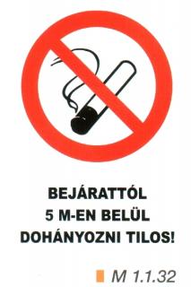 m1132_Bejárattól 5 m-en belül dohányozni tilos