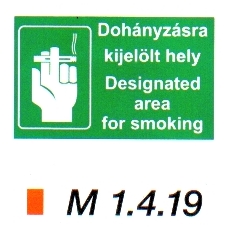 m1419_Dohányzásra kijelölt hely (magyar-angol nyelvű)