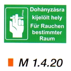 m1420_Dohányzásra kijelölt hely (magyar-német nyelvű)