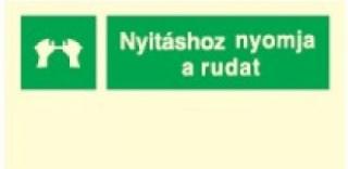 mj019/mj11_Üvegajtóhoz tábla, után világítós menekülési útvonalat jelző öntapadós tábla