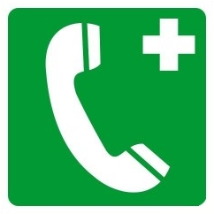 mj025_Vésztelefon, után világítós elsősegély helyet jelző öntapadós tábla