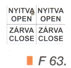 Nyitva-Open/Zárva-Closed F63