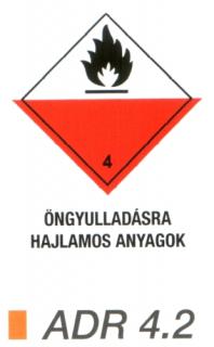 Öngyulladásra hajlamos anyag ADR 4.2