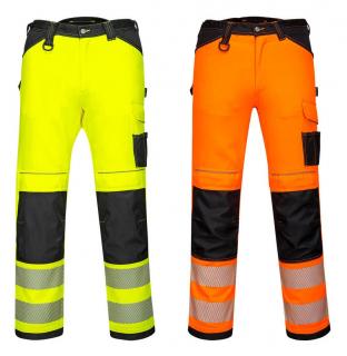 PW385_Hi-Vis Stretch Work női jól láthatósági nadrág Sárga/Narancs