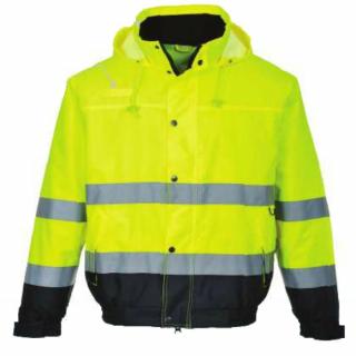 S266_Hi-Vis kéttónusú bomber kabát, Jólláthatósági