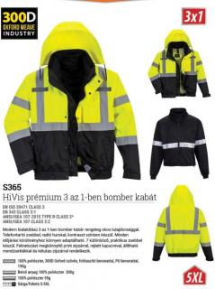 S365_Portwest Hi-Vis prémium 3 az 1-ben bomber kabát