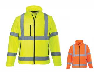 S424_Jól láthatósági Softshell dzseki (3L) Jólláthatósági