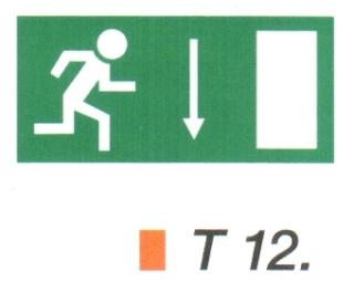 t12_Menekülési út a lépcsőn lefelé, ajtó jobbra