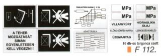 Targonca szett 16 darabos alufóliás matrica F112